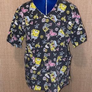 Women’s vintage Sponge Bob Squarepantsscrub top, Size 1X